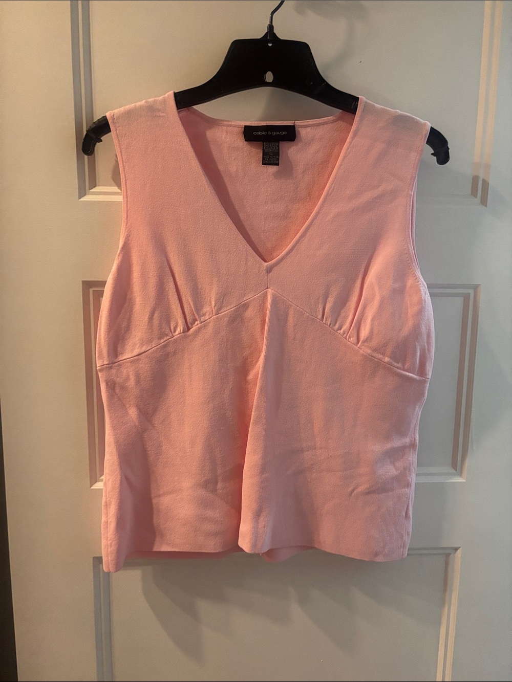 Cable & Gauge Soft Pink V-Neck Sleeveless Tank